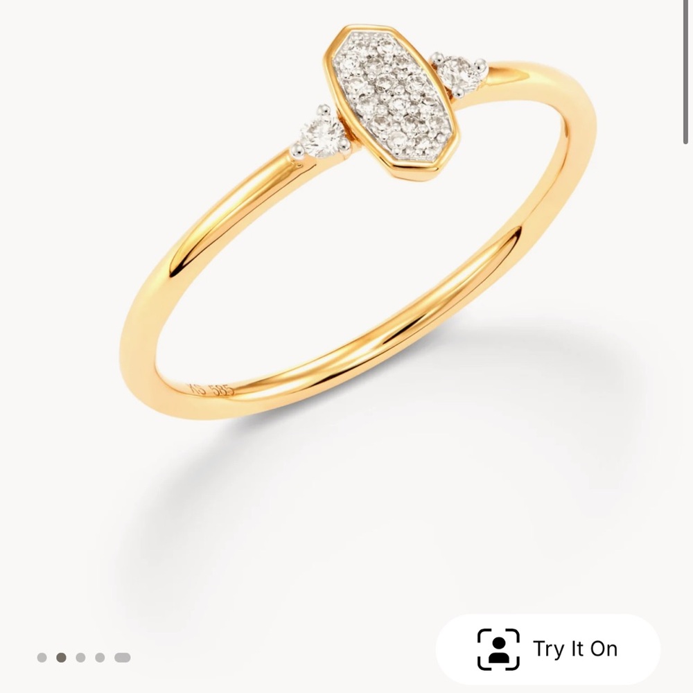 Kendra Scott Ring -14k gold, Real diamonds. Size 8.